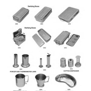 D141 Dental and surgical hollow wares sterilizing boxes thermometer jars irrigator kidney tray